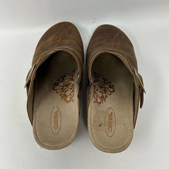Aetrex Clogs, EW642W Brown Leather Slip On Clogs, Women’s US 7.5-8/EU 38 - Picture 9 of 12